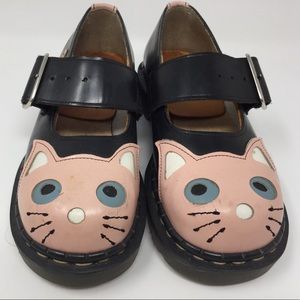 Tredair Made In England Pink Cat Mary Janes